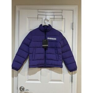 Kids Napapijri Geographic Purple Puffer‎ Jacket Size 12 Nwt